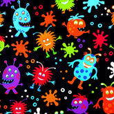 Funny Monsters Cotton Print Fabric